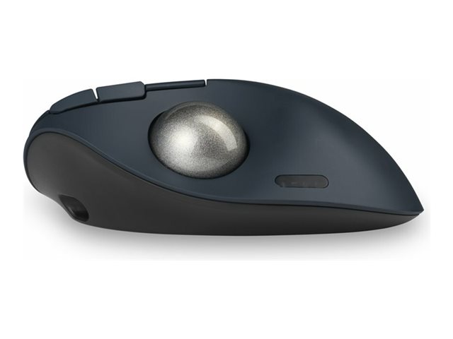 Kensington Pro Fit Ergo TB550 Trackball EQ - Trackball - ergonomic - optical - 9 buttons - wireless - 2.4 GHz, Bluetooth - USB wireless receiver - blue-grey, black - retail - colour box