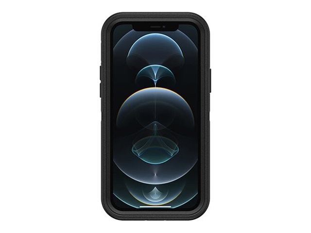 OtterBox Defender Series - ProPack Packaging - back cover for mobile phone - rugged - polycarbonate, synthetic rubber - black - for Apple iPhone 12, 12 Pro