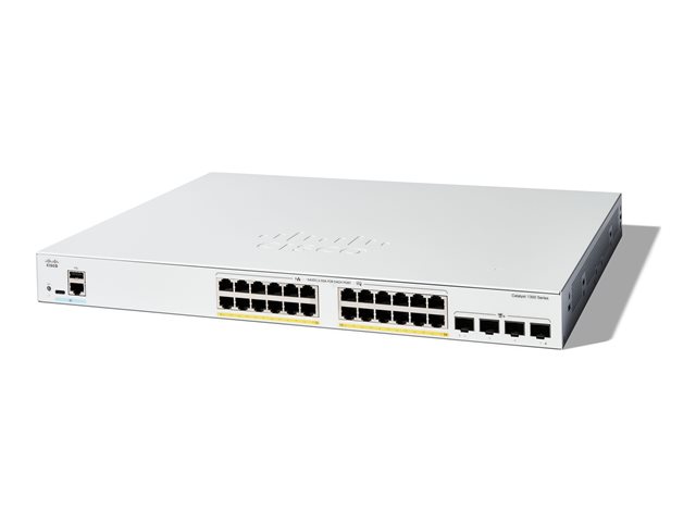 Cisco Catalyst 1300-24FP-4X - Switch - L3 - Managed - 24 x 10/100/1000 (PoE+) + 4 x 10 Gigabit SFP+ - rack-mountable - PoE+ (375 W)