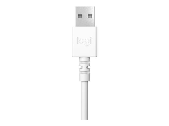 Logitech H390 - Headset - on-ear - wired - USB-A - off-white