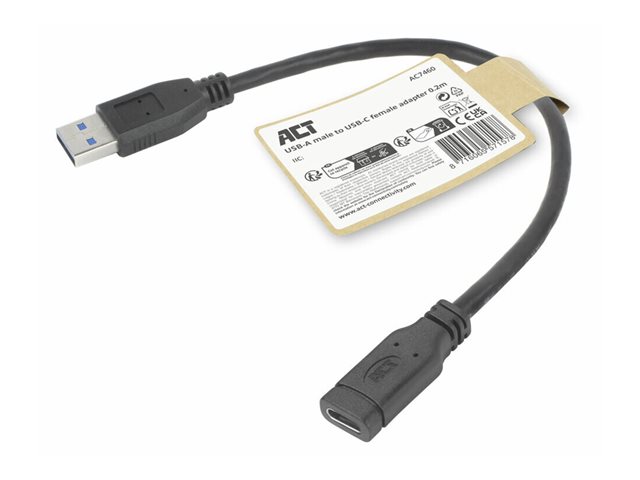 USB Type-A male to USB Type-C female adapter 0.2m