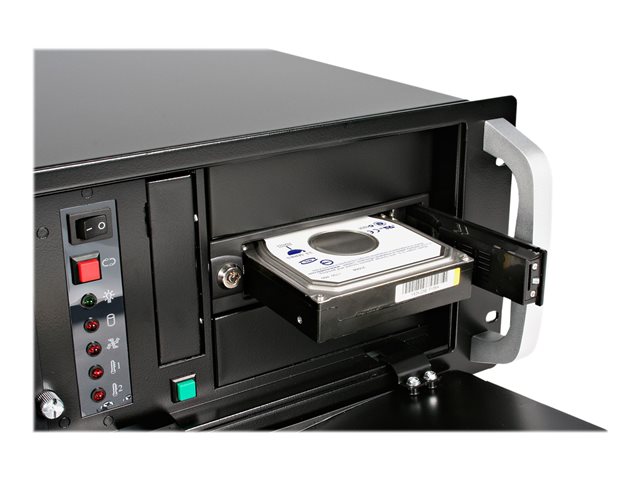 StarTech.com 5.25in Trayless Hot Swap Mobile Rack for 3.5in Hard Drive - Internal SATA Backplane Enclosure - Lockable drive bay (HSB100SATBK) - Storage mobile rack - 3.5\" - black - for P/N: 25SAT35HDD, 25SATSAS35HD