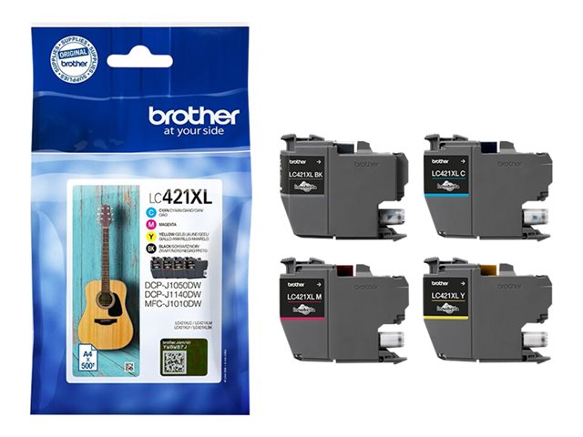 Brother LC421XL - 4-pack - XL - black, yellow, cyan, magenta - original - ink cartridge - for Brother DCP-J1140DW, MFC-J1010DW, MFC-J1012DW
