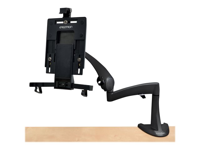 Ergotron Neo-Flex - Mounting kit (articulating arm, extension, desk clamp mount, grommet mount, cradle) - for tablet / eBook reader - black - screen size: up to 10\"