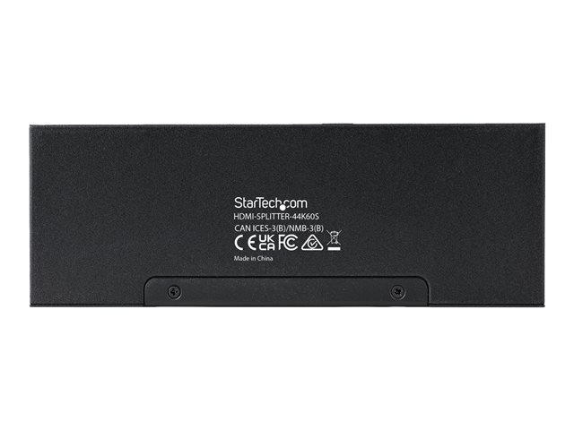 StarTech.com 4-Port HDMI Splitter, 4K 60Hz HDMI 2.0 Video, 1 In 4 Out HDMI Splitter, 4K HDMI Splitter w/Built-in Scaler, 3.5mm/Optical Audio Port, Durable Metal Housing, HDR/HDCP - 1x4 HDMI Display/Output Splitter (HDMI-SPLITTER-44K60S) - Video/audio