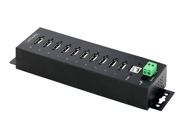10-Port Industrial USB 2.0 HUB, Metal