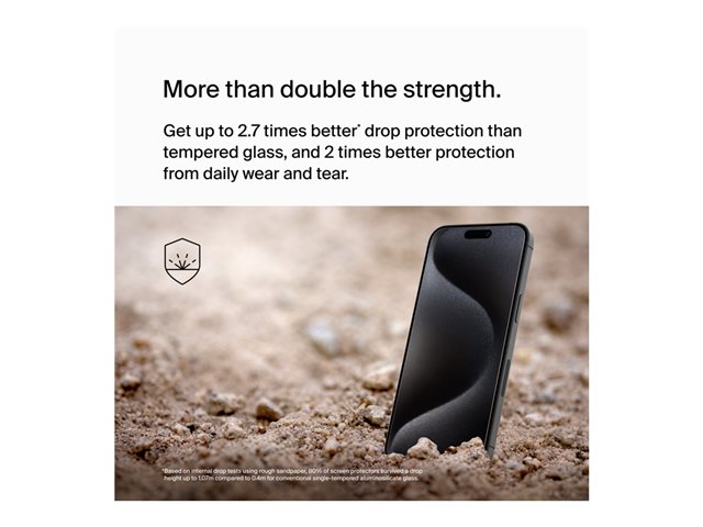 BELKIN ScreenForce Pro UltraGlass2 AM Screen Protection for iPhone 15 Pro Max