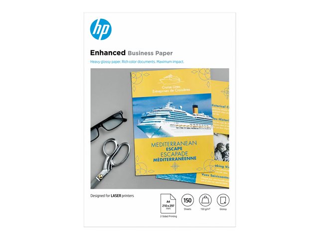 HP Professional Glossy Paper - Glossy - A4 (210 x 297 mm) - 150 g/m² - 150 sheet(s) photo paper - for Color LaserJet Pro MFP M182, MFP M283, LaserJet MFP M42625, MFP M438, MFP M442, MFP M443