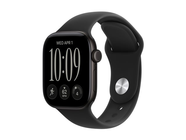 Apple Watch Series 12 GPS + Cellular 42mm Black Aluminium Case with Black Sport Band - S/M