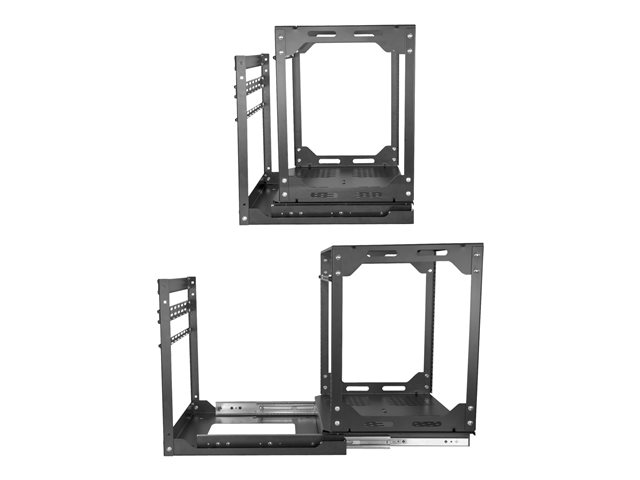 StarTech.com 12U Sliding Rotating Open Frame Network Rack, 4 Post AV /Data Rack, 16.7\" Deep Slide-Out IT Equipment Rack with Cable Management Pull Out/Pivoting Computer/Communications Rack - 12U Open Frame Rack (PORACK12U) - Rack open frame - floor m