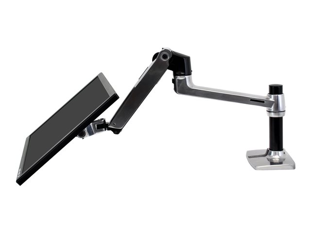 Ergotron LX - Mounting kit (articulating arm, desk clamp mount, extension adapter, grommet-mount base, 7\" post) - for LCD display - polished aluminium - screen size: up to 34\"