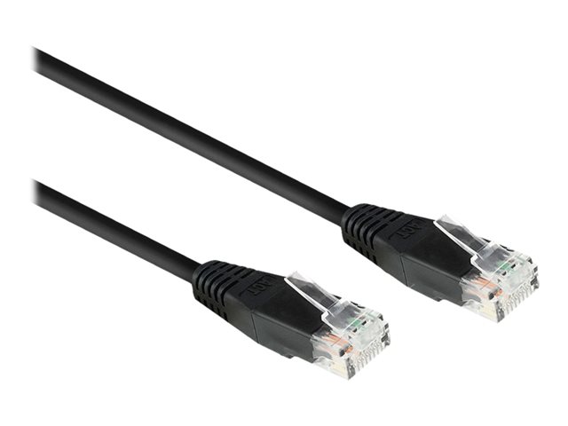 ACT - Verbindingskabel - RJ-45 (M) naar RJ-45 (M) - 90 cm - 5.8 mm - UTP - CAT 6 - gevormd, met strengen - zwart, RAL 9011