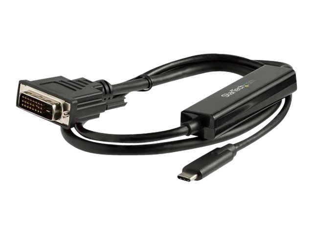 StarTech.com 3.3 ft / 1 m USB-C to DVI Cable - USB Type-C Video Adapter Cable - 1920 x 1200 - Black (CDP2DVIMM1MB) - USB / DVI cable - 24 pin USB-C (M) to DVI-D (M) - Thunderbolt 3 / USB 3.1 - 1 m - 1920 x 1200 (WUXGA) support - black - for P/N: TB4CDOCK