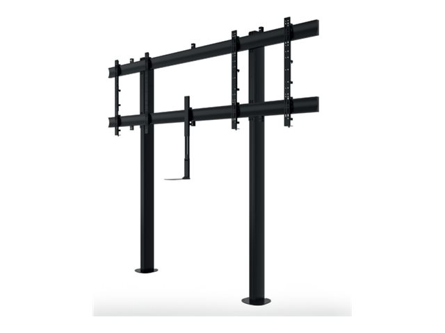 B-TECH System X BT8538 - Stand - for 2 flat panels / video conferencing system - XXL twin screen VC Bolt-Down - black - screen size: 70\"-86\" - mounting interface: up to 1000 x 800 mm - floor stand mountable