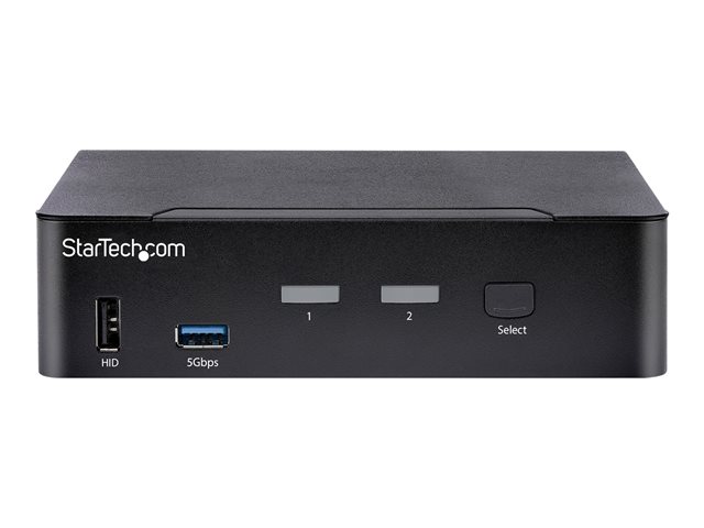 StarTech.com USB C KVM Switch, 2 Port DisplayPort KVM w/ 4K 60Hz UHD HDR Video, 3.5mm Audio, USB Type C KVM Switch, 4x USB HID and 2x USB A 3.2 Gen 1 5Gbps Hub, Thunderbolt 3/4 Compatible - Hot Key Switching (SV231DPUCA) - KVM / audio / USB switch - 2 x KVM / audio / USB - desktop - TAA Compliant