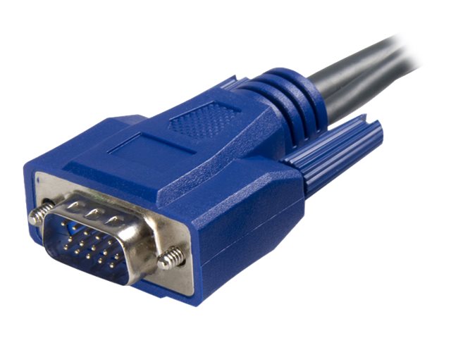 StarTech.com 6 ft Ultra-Thin USB VGA 2-in-1 KVM Cable (SVUSBVGA6) - Keyboard / video / mouse (KVM) cable - USB, HD-15 (VGA) (M) to HD-15 (VGA) (M) - 1.8 m - black - for P/N: SV1631DUSBU, SV1631DUSBUK, SV431DUSBU, SV831DUSBAU, SV831DUSBU, SV831DUSBUK