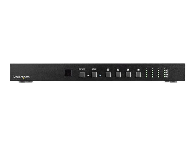 StarTech.com 4x4 HDMI Matrix Switch with Audio and Ethernet Control - 4K 60Hz Video - Rack Mount HDMI 2.0 Splitter with Remote (VS424HD4K60) - Video/audio switch - desktop