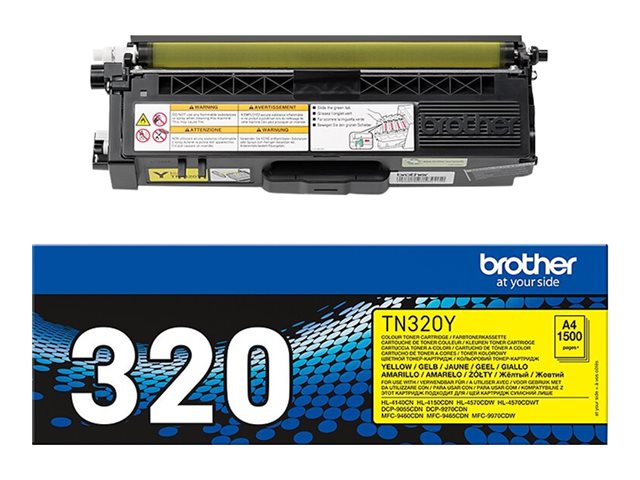Brother TN320Y - Yellow - original - toner cartridge - for Brother DCP-9055, DCP-9270, HL-4140, HL-4150, HL-4570, MFC-9460, MFC-9465, MFC-9970