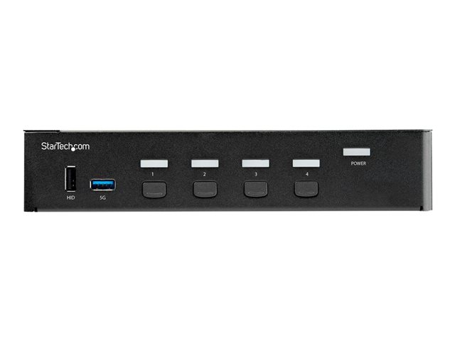 StarTech.com 4 Port HDMI KVM Switch, Single Monitor 4K 60Hz Ultra HD HDR, Desktop HDMI 2.0 KVM Switch with 2 Port USB 3.0 Hub (5Gbps) & 4x USB 2.0 HID Ports, Audio, Hotkey Switching, TAA - KVM with Fast Switching - KVM / audio switch - 4 x KVM / audi