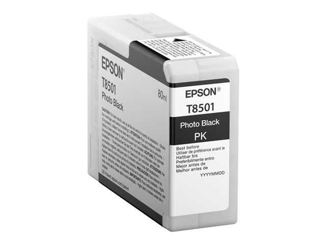 Epson T8501 - 80 ml - photo black - original - ink cartridge - for SureColor P800, P800 Designer Edition, SC-P800