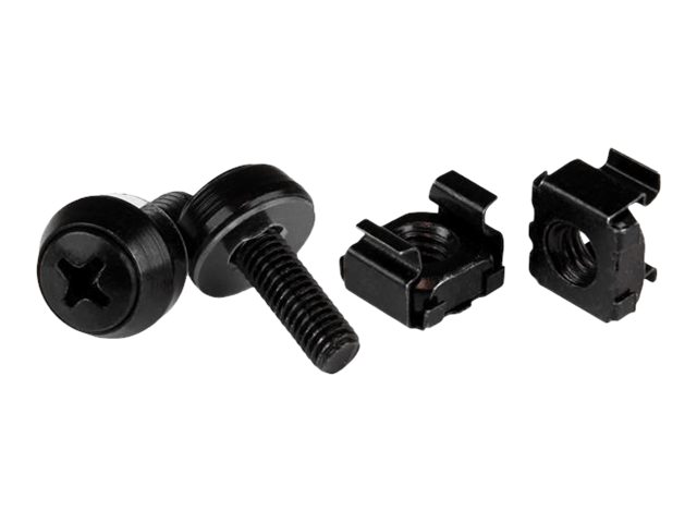 StarTech.com M5 Cage Nuts and Screw - 12 mm Rack Screws and Cage Nuts - 50 Pack - Black - Replacement Serve Rack Screws (CABSCREWM5B) - Rack screws and nuts - black - for P/N: RACK-18U-20-WALL-OA, RACK-21U-20-WALL-OA, RACK-24U-20-WALL-OA, RK12OD2, RK3236BKF