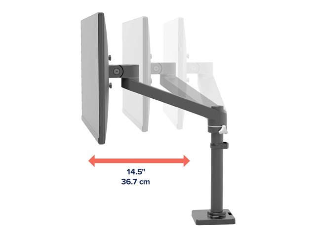 Ergotron NX - Mounting kit (articulating arm, arm assembly, attachment hardware, base, pole, pivot) - for Monitor - matte black - screen size: up to 34\" - desk-mountable