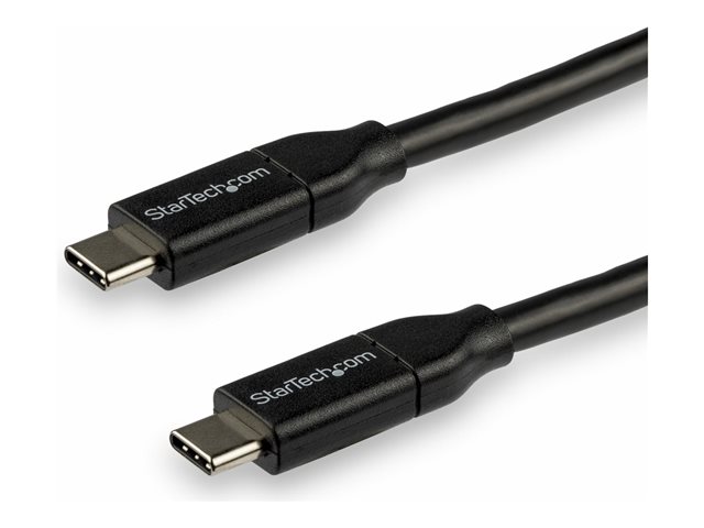 StarTech.com USB C To USB C Cable - 10 ft / 3m - USB-IF Certified - 5A PD - USB 2.0 - USB Type C Charging Cable - USB C Fast Charge Cable (USB2C5C3M) - USB cable - 24 pin USB-C (M) to 24 pin USB-C (M) - Thunderbolt 3 / USB 2.0 - 5 A - 3 m - black