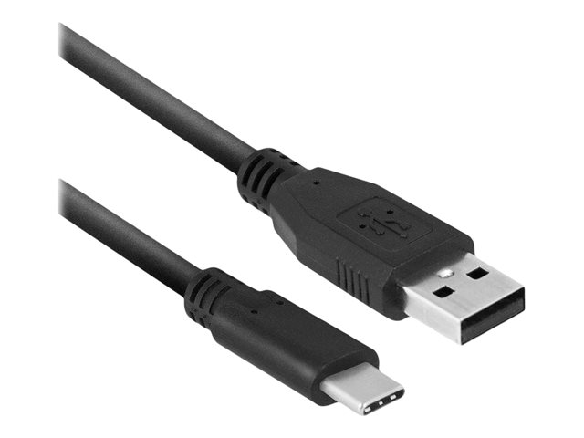 USB-kabel - USB type A (M) naar 24 pin USB-C (M) - USB 3.2 Gen 1 - 5 V - 3 A - 1 m - zwart