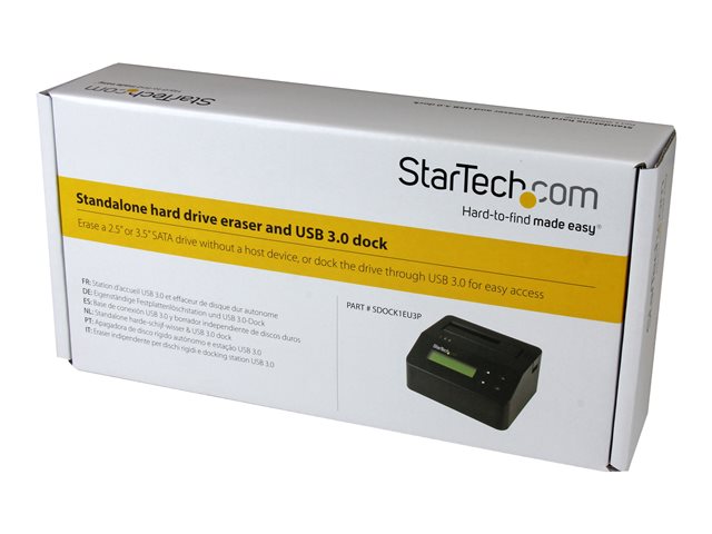 StarTech.com USB 3.0 Hard Drive Eraser Dock for 2.5\" & 3.5\" SATA/ IDE SSD HDD + mSATA & M.2 - Standalone Secure Erase Wiper & Sanitizer (SDOCK1EU3P) - Hard drive eraser - black - for P/N: SVA12M5NA