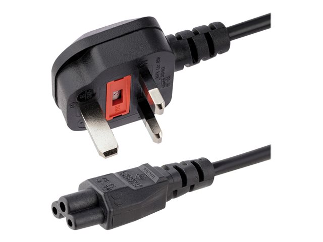 StarTech.com 6ft (2m) UK Laptop Power Cable, BS 1363 to C5 Clover Leaf, 2.5A 250V, 18AWG, Notebook/Laptop Replacement Cord, Printer Cable, UK Laptop Charger Cord, BS 1363 to IEC60320 C5 - Power Brick Cord - Power cable - IEC 60320 C5 to BS 1363 (M) - AC 250 V - 2 m - molded - black