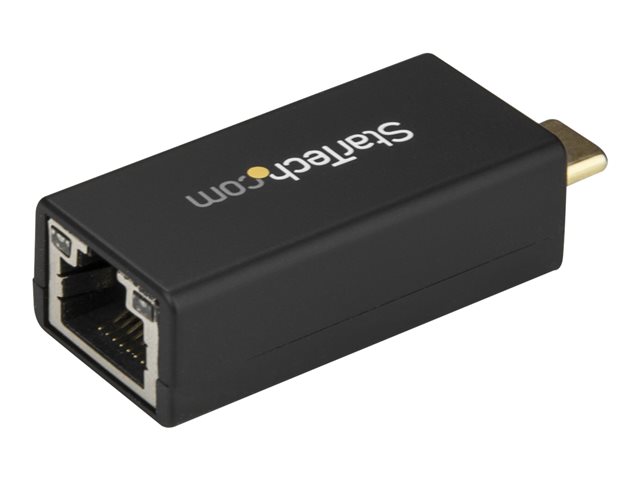 StarTech.com USB C to Gigabit Ethernet Adapter, 1Gbps NIC USB 3.0/USB 3.1 Type C Network Adapter, 1GbE USB-C to RJ45/LAN Port, Thunderbolt 3 Compatible, Windows, MacBook Pro, Chromebook - USB C to Ethernet (US1GC30DB) - Network adapter - USB-C - Gigabit Ethernet x 1 - black