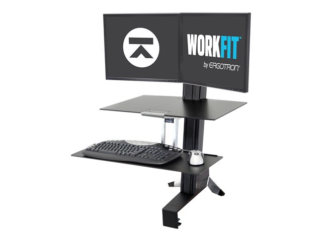 Ergotron WorkFit-S Dual Workstation - Standing desk converter - rectangular - aluminium, high-grade plastic - black