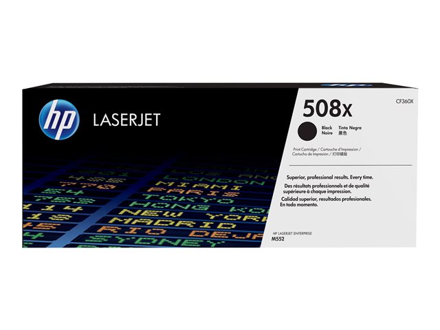 HP 508X - High Yield - black - original - LaserJet - toner cartridge (CF360X) - for Color LaserJet Enterprise MFP M577, LaserJet Enterprise Flow MFP M577