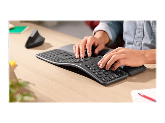 Logitech ERGO K860 - Keyboard - wireless - 2.4 GHz, Bluetooth 5.0 - QWERTY - UK - graphite