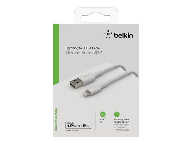 Belkin BoostCharge - Lightning cable - Lightning male to USB male - 2 m - white