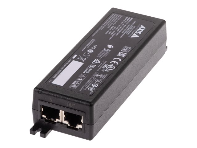 AXIS Midspan - PoE injector - AC 100-240 V - 30 Watt - output connectors: 1 - Europe - black - for AXIS A1610, C1410, D3110, M4308, P1385, P3818, Q1715, Q3536, Q3538, W400, P37 Series