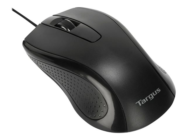 Targus Full-Size - Mouse - antimicrobial - optical - wired - USB - black