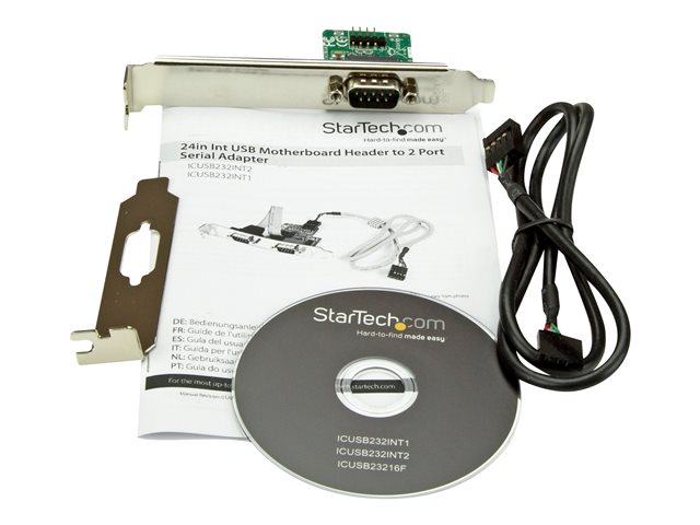 StarTech.com Motherboard Serial Port - Internal - 1 Port - Bus Powered - FTDI USB to Serial Adapter - USB to RS232 Adapter (ICUSB232INT1) - Serial adapter - USB 2.0 low profile - RS-232