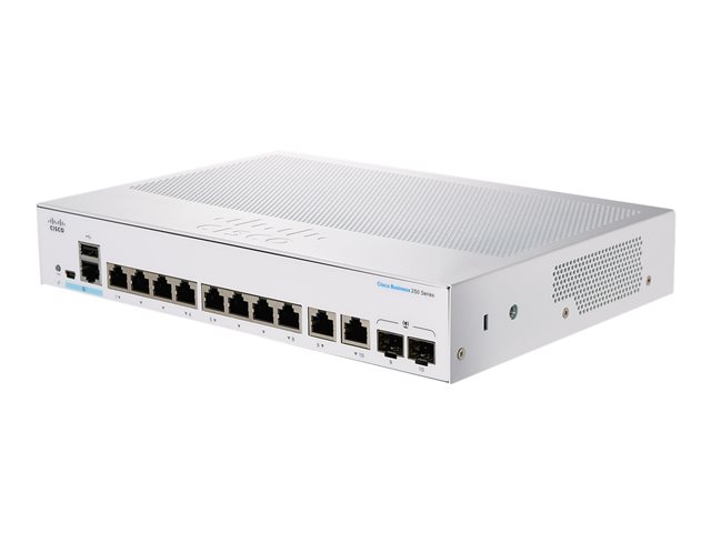 Cisco Business 350 Series CBS350-8FP-E-2G - Switch - L3 - Managed - 8 x 10/100/1000 (PoE+) + 2 x combo SFP - rack-mountable - PoE+ (120 W)