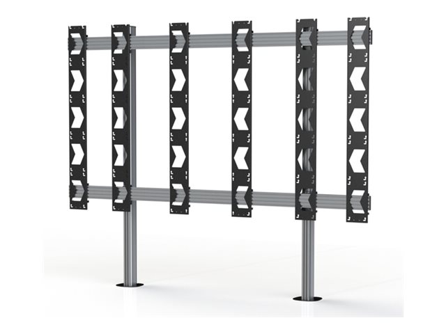 B-TECH System X - Cart - open frame - for 5x5 dvLED video wall - black with black column