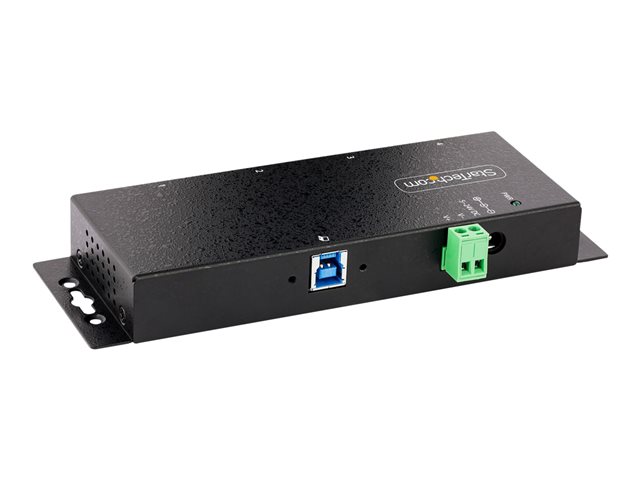 StarTech.com 4-Port Industrial USB 3.0 5Gbps Hub, Rugged USB Hub w/15kV Air/8kV Contact ESD and Surge Protection, DIN/Wall/Desk Mountable USB-A Hub, USB Expansion Hub with Locking Ports - Metal Construction (5G4AINDNP-USB-A-HUB) - Hub - industrial - 4 x USB 3.2 Gen 1 - desktop, DIN rail mountable, wall-mountable