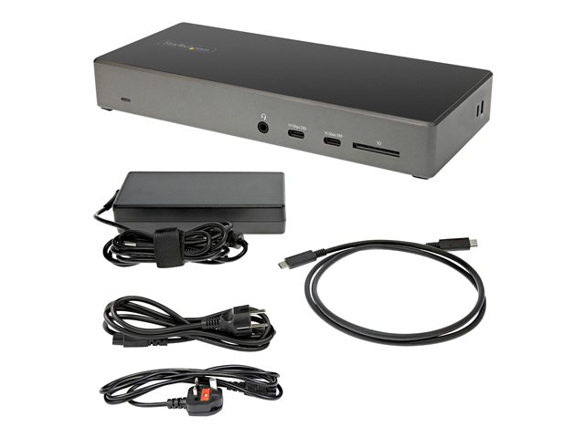StarTech.com USB C Dock - Triple 4K Monitor USB Type-C Docking Station - 100W Power Delivery - DP 1.4 Alt Mode & DSC, 2x DisplayPort 1.4/HDMI 2.0 - 6xUSB (2x 10Gbps) - Windows/Chrome - Docking station - USB-C - 2 x DP, HDMI - 1GbE - 100 Watt