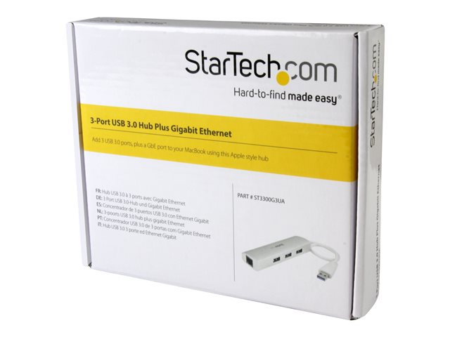 3 Port Portable USB 3.0 Hub plus GbE