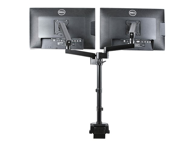 StarTech.com Desk Mount Dual Monitor Arm, Full Motion Monitor Mount for 2x VESA Displays up to 32\" (up to 17lb/8kg), Ergonomic Vertical Stackable Arms, Articulating, Height Adjustable - Pole Mount, C-Clamp/Grommet (ARMDUALPIVOT) - Mounting kit (2 mon