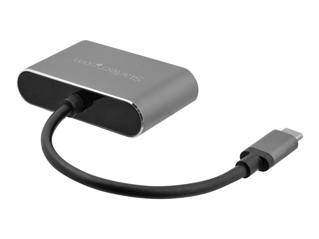 StarTech.com USB-C to VGA and HDMI Adapter - 2-in-1 - 4K 30Hz - Space Grey - Windows & Mac Compatible (CDP2HDVGA) - External video adapter - IT6222 - USB-C - HDMI, VGA - space grey