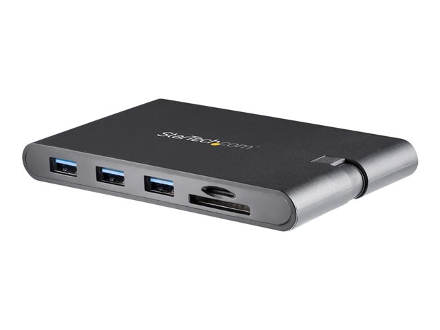 StarTech.com USB C Multiport Adapter, USB Type-C Mini Dock with HDMI 4K or 1080p VGA Video, 100W PD Passthrough, 3x USB 3.0, Gigabit Ethernet, SD & MicroSD Card Reader, USB 3.0 Adapter - USB C HDMI Travel Dock (DKT30CHVSCPD) - Docking station - USB-C - HDMI, VGA - 1GbE