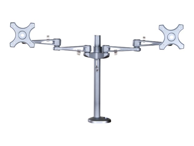 Neomounts FPMA-D935DG - Mounting kit - full-motion - for 2 LCD displays - silver - screen size: 10\"-27\" - grommet, desk-mountable