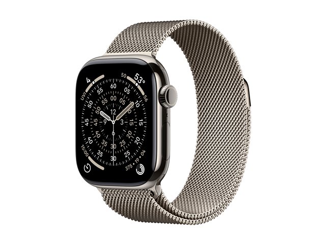 Apple Watch Series 11 GPS + Cellular 42mm Natural Titanium Case with Natural Milanese Loop