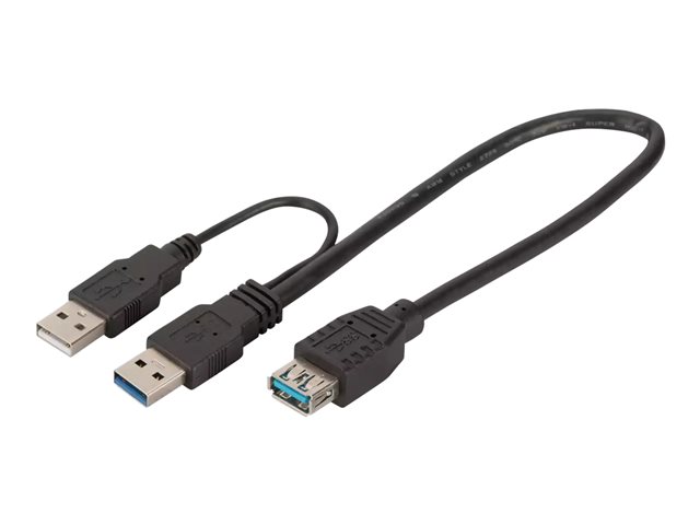 USB 3.0 Y-adapter cable type 2xA A M/M/F