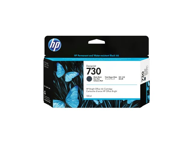 HP 730 - 130 ml - matte black - original - DesignJet - ink cartridge - for DesignJet SD Pro MFP, T1600, T1600dr, T1700, T1700dr, T1708, T1708dr, T2600, T2600dr